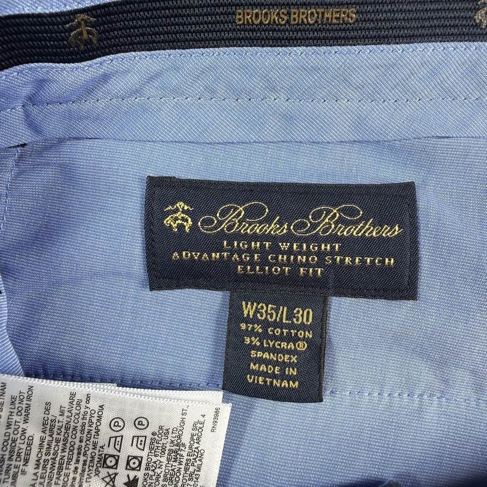 Brooks Bothers Light Weight Advantage Chino Stretch Elliot Fit Pants Men's 35x30 - Picture 6 of 11